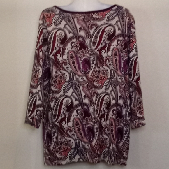 Croft & Barrow Paisley Print Top - Picture 7 of 14